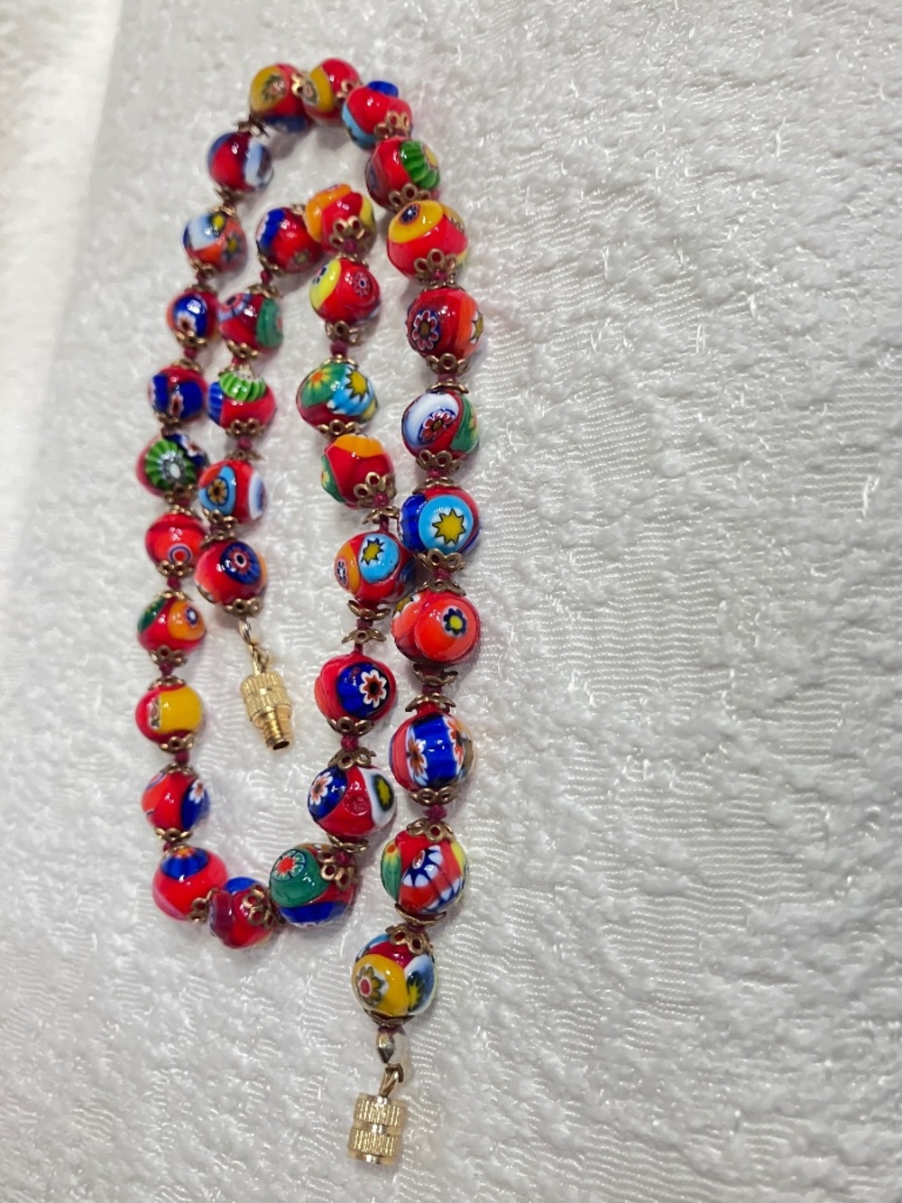 Milliefori beads, Venetian glass necklace, 16”, vintage